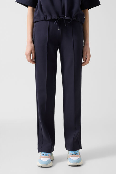 Penny Jersey Trousers In Navy Blue