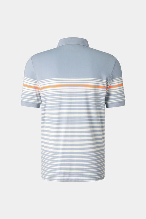 Jannes Polo Shirt In Misty Blue/White/Orange