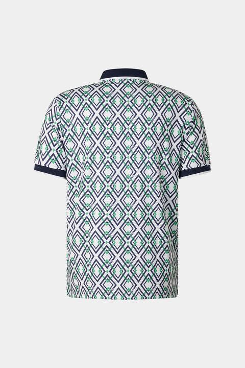 Valentin Functional Short-Sleeved Top In Navy Blue/Green/White