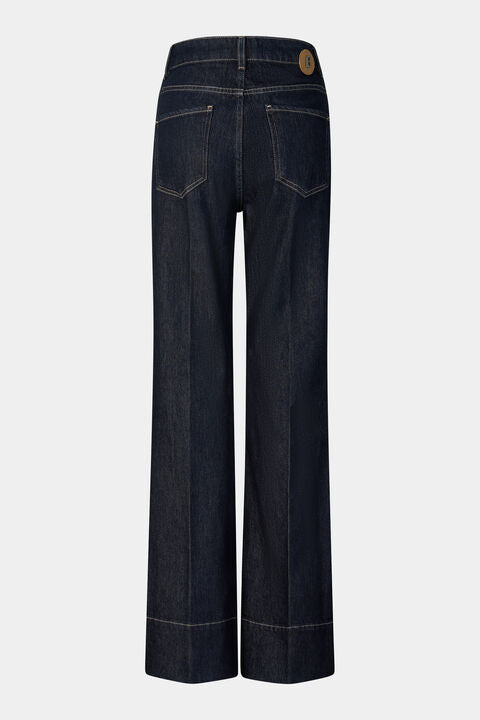 Flared Fit Jeans Devin In Dark Denim Blue