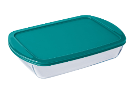 Rectangular glass family baking dish with lid 6/8 people - Cook Store