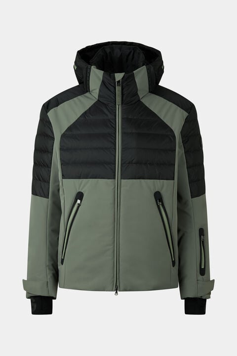 Henik Down Ski Jacket In Eucalyptus/Black