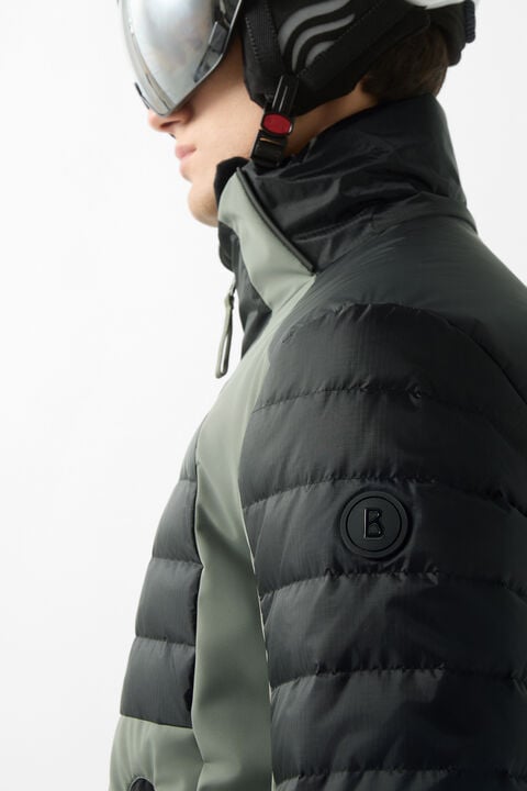 Henik Down Ski Jacket In Eucalyptus/Black