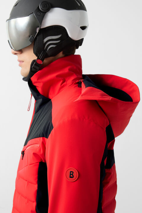 Feliks Down Ski Jacket In Red/Black