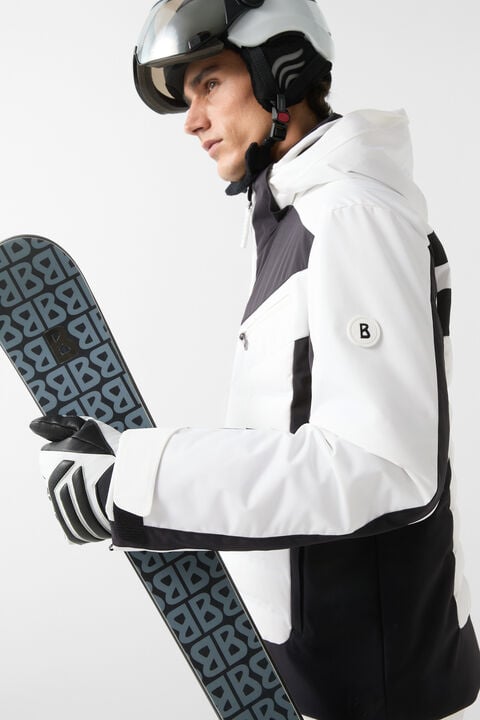 Feliks Down Ski Jacket In White/Black