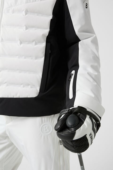 Feliks Down Ski Jacket In White/Black
