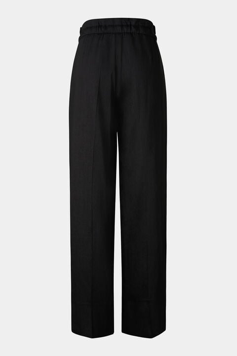 Candy Linen Blend Trousers In Black