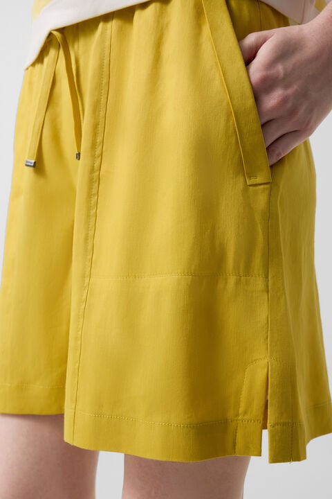 Linen Mix Shorts Carmel In Yellow