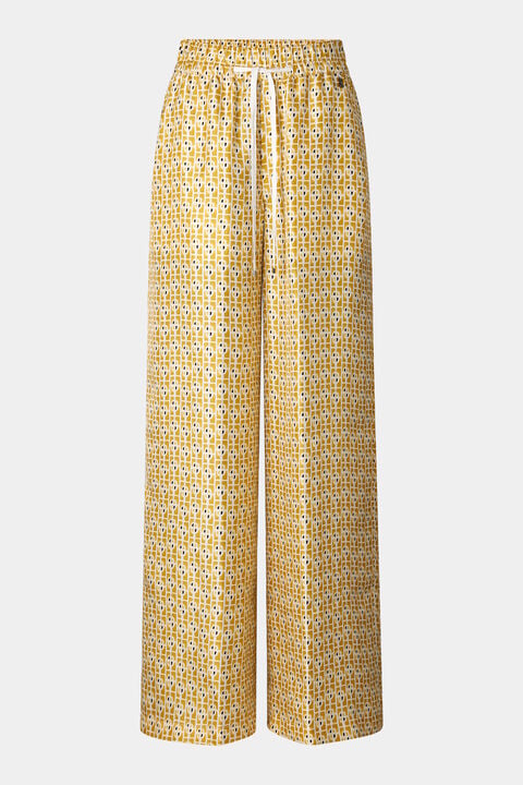 Emmy Silk Trousers In Yellow/Cream