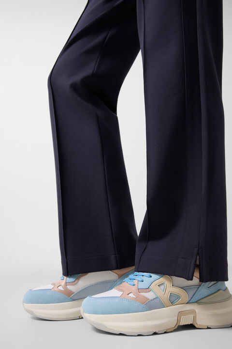 Penny Jersey Trousers In Navy Blue