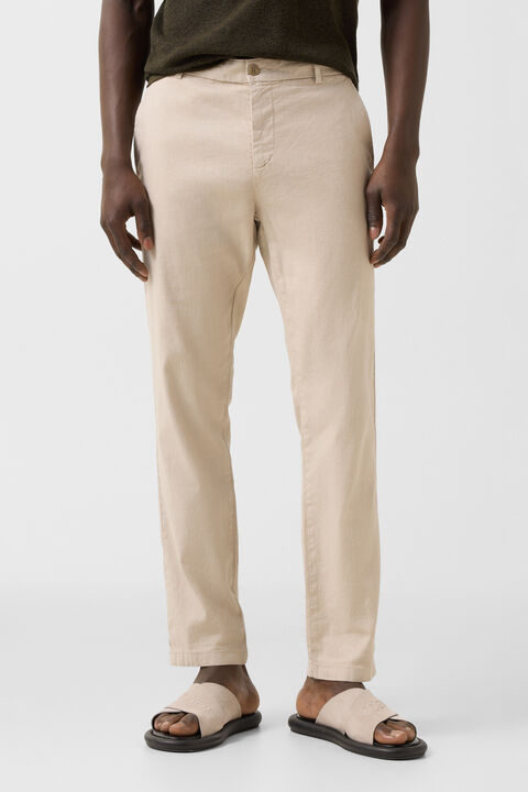 Linen Mix Chinos Riley Casual In Beige