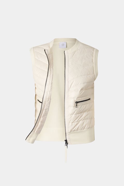 Zira Down Knitted Waistcoat In Cream
