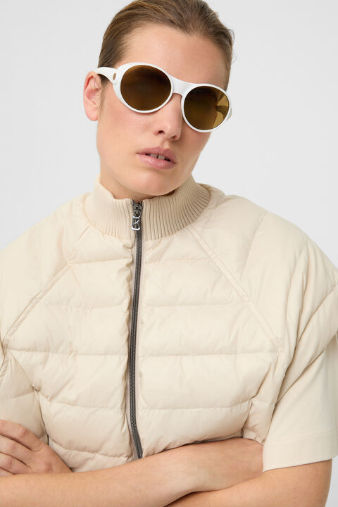 Nahla Hybrid Down Waistcoat In Sand
