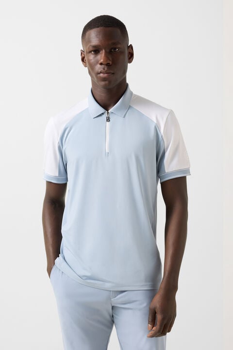 Fabius Functional Short-Sleeved Top In Misty Blue/White