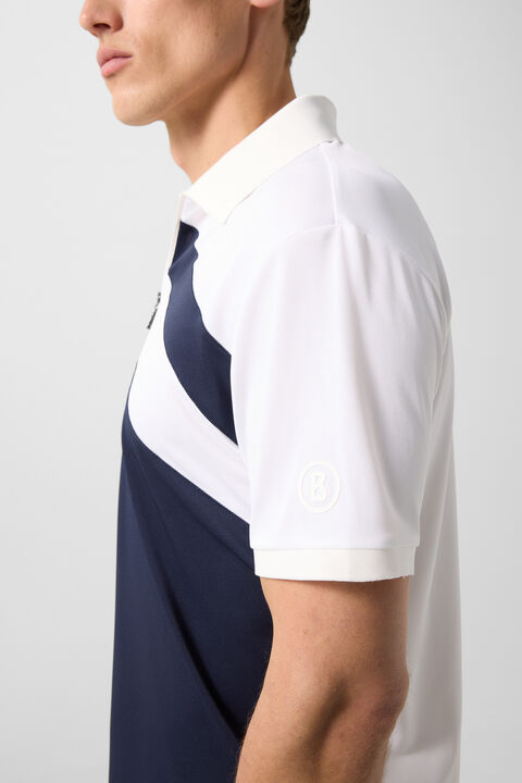 Cuno Functional Short-Sleeved Top In Navy Blue/White