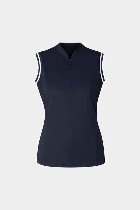 Evi Polo Top In Navy Blue