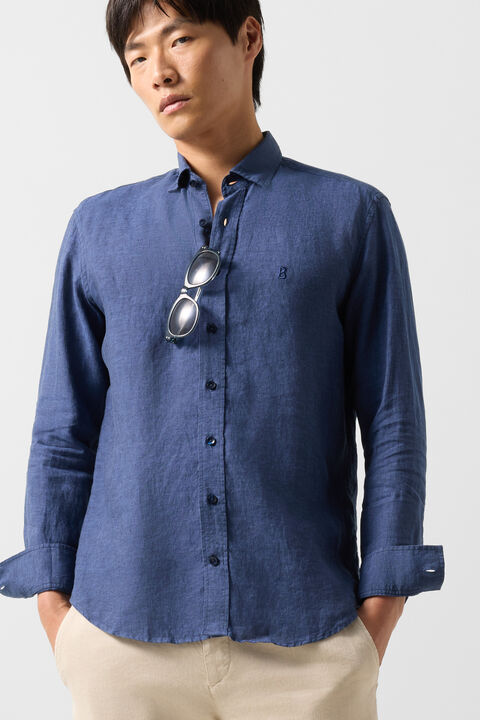 Timi Linen Shirt In Navy Blue