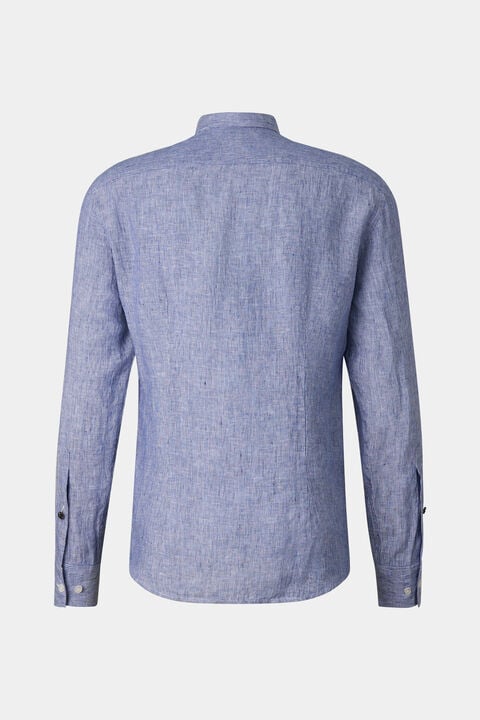 Timi Linen Shirt In Navy Blue/White