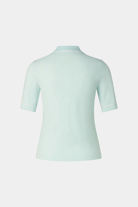 Mandy Knitted Polo Shirt In Light Blue