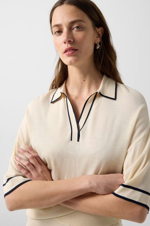 Knitted Shirt Paris In Cream