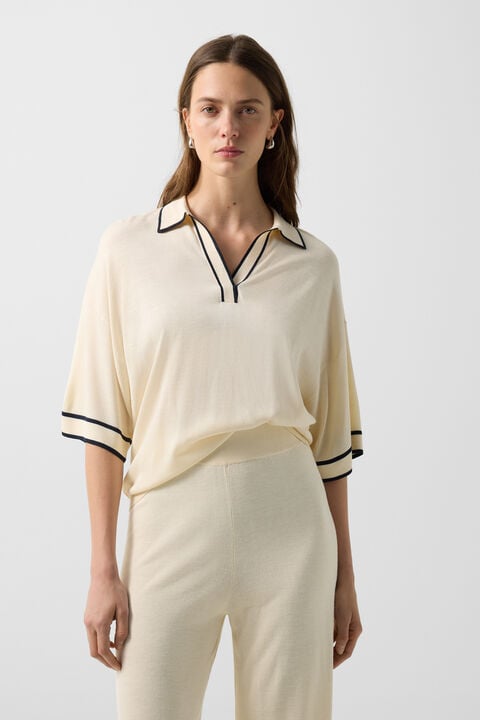 Knitted Shirt Paris In Cream