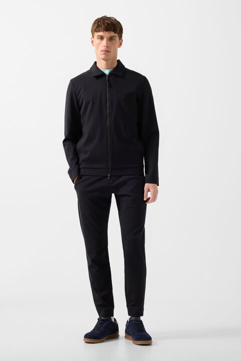 Ringo Jersey Jacket In Navy Blue