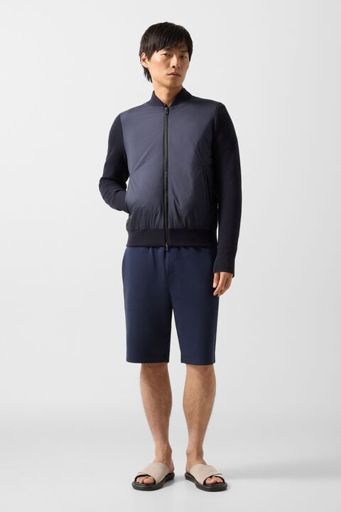 Zisco Hybrid Knit Jacket In Navy Blue