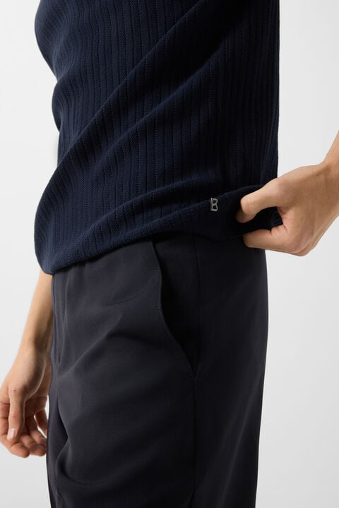 Tobias Knitted Polo Shirt In Navy Blue