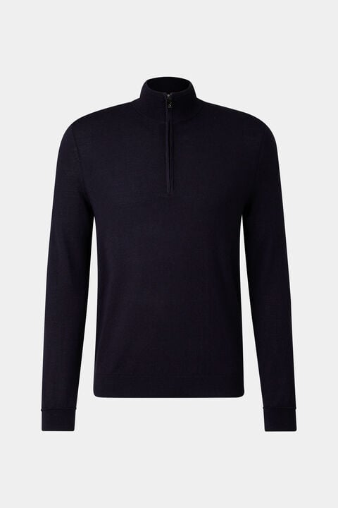 Virgin Wool Ouri Troyer In Navy Blue