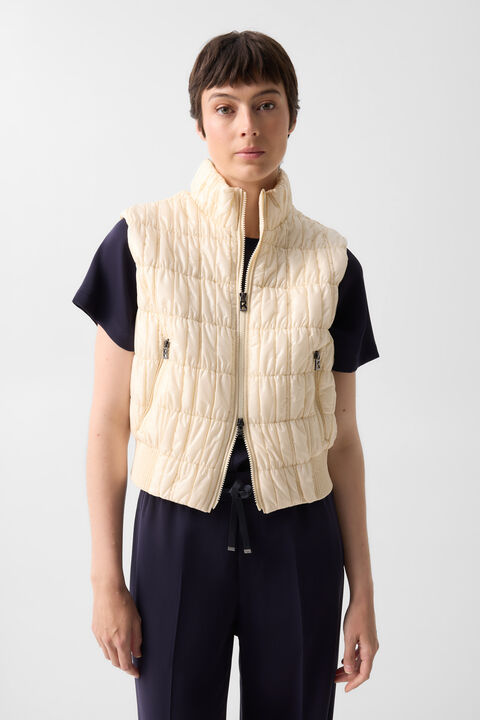 Sally Quilted Waistcoat In Cream