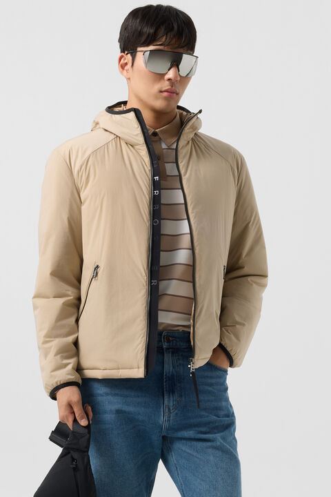 Clio Lightweight Down Jacket In Beige