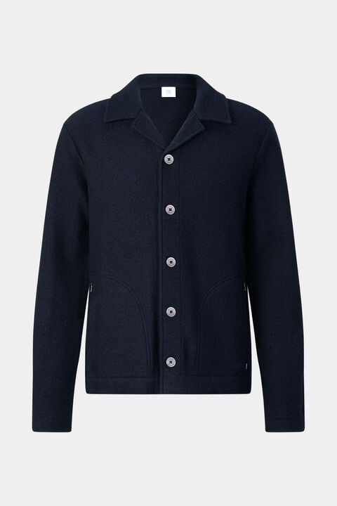 Wool Overshirt Blanco In Navy Blue