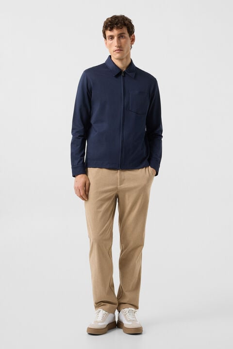 Xaver Jersey Jacket In Navy Blue