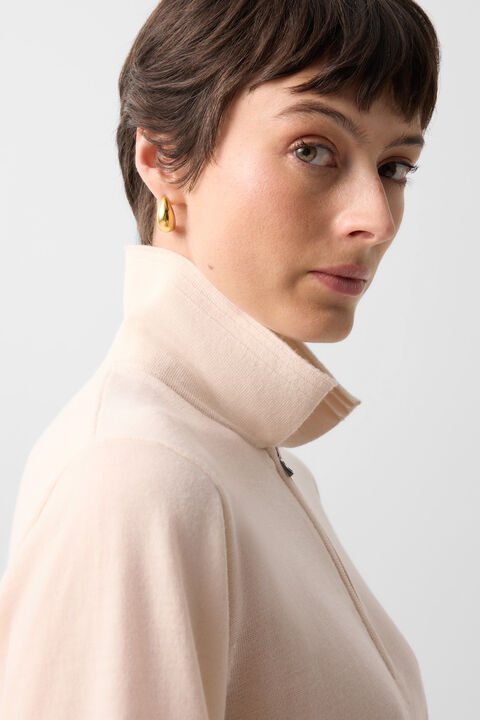 Maureen Virgin Wool Polo Shirt In Cream