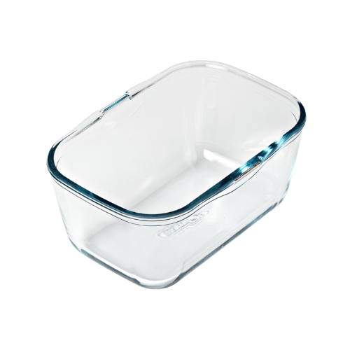 Glass airfryer dish with removable handle