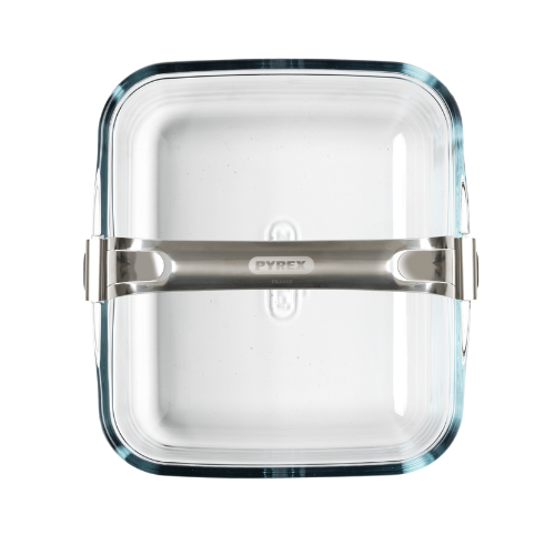 Glass airfryer dish with removable handle