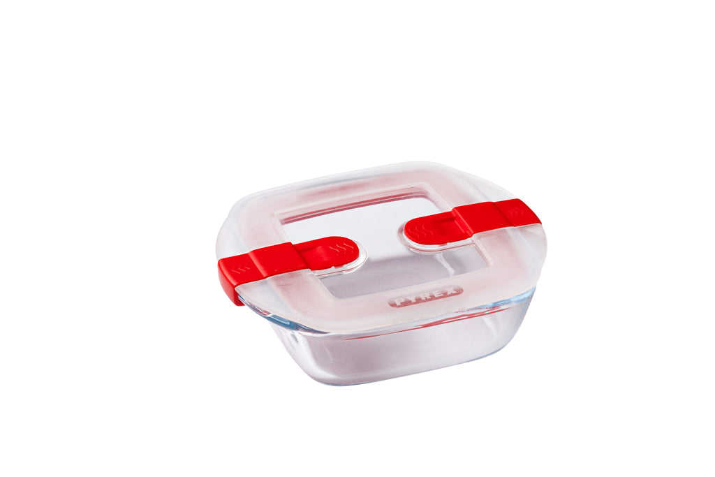 Cook Heat - Set of 5 glass storage tins with steam valve lid