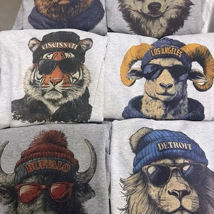 Spirit Animal Football Graphic Sweatshirts - City Animal Sports Pullover