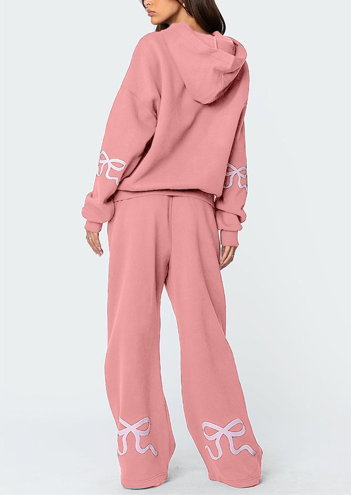 Christmas Sale 50% OFF - Women's Bow Detail Hoodie Sweat Set