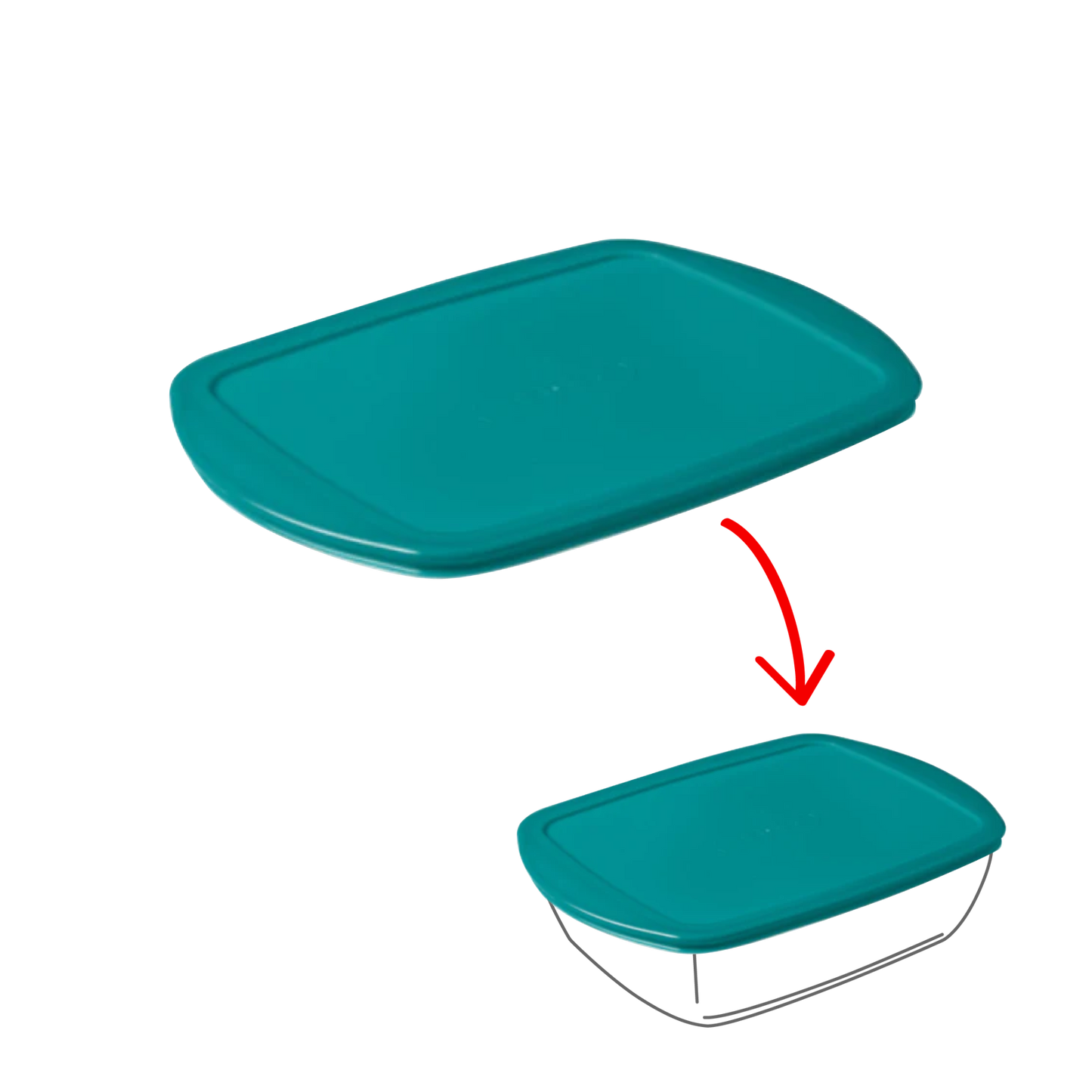 Cook Store - Rectangular spare lid peacock green