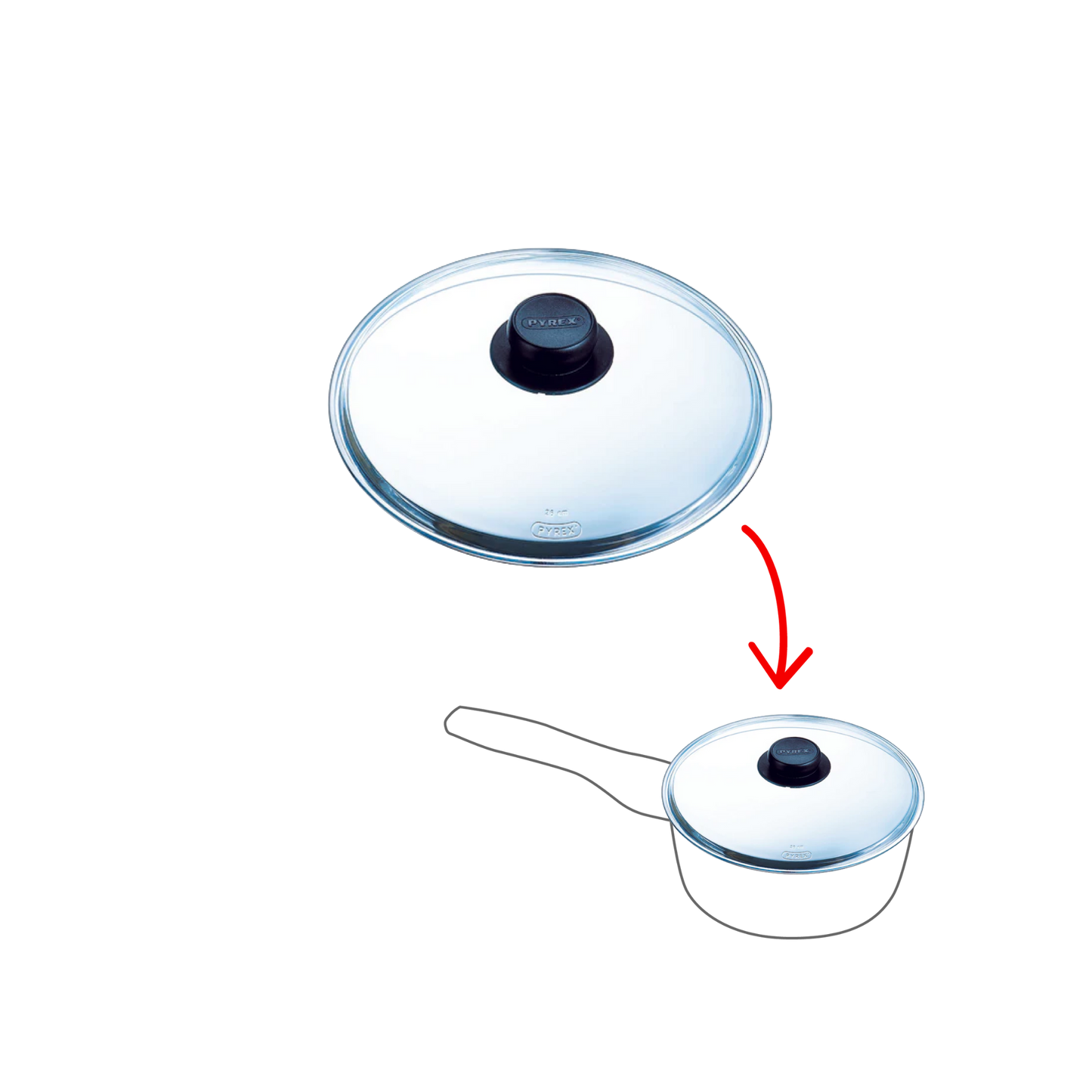 Non-microwaveable glass lid - Classic