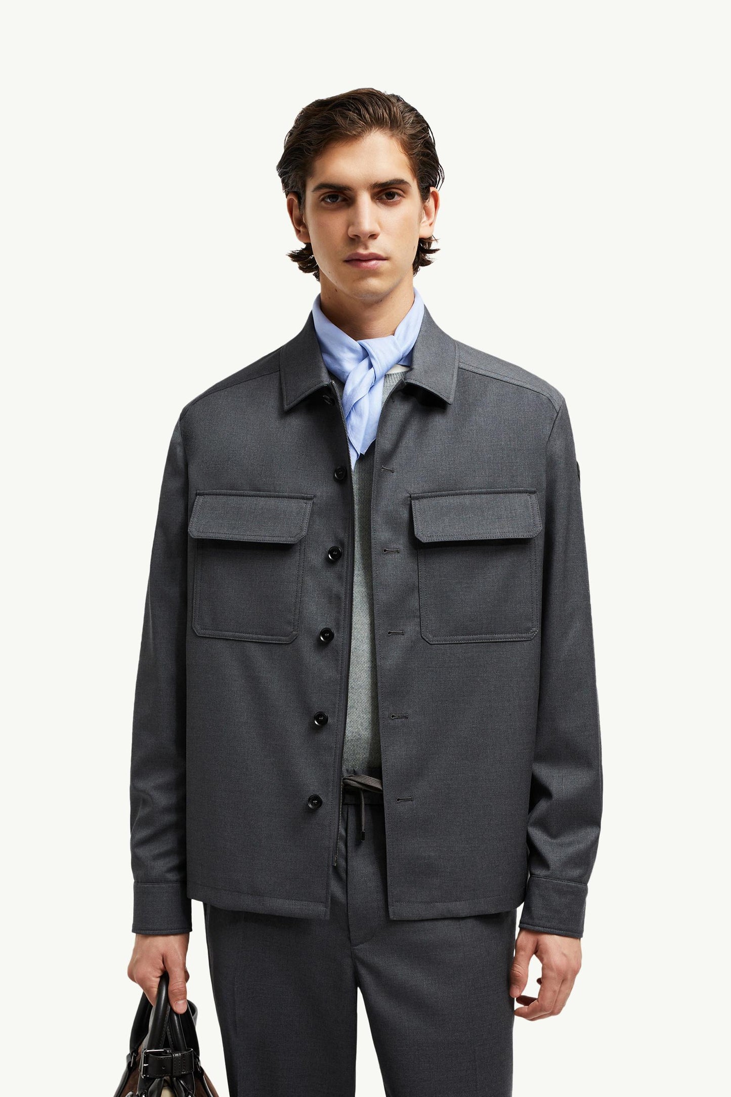 Wool Gabardine Long Sleeve Shirt