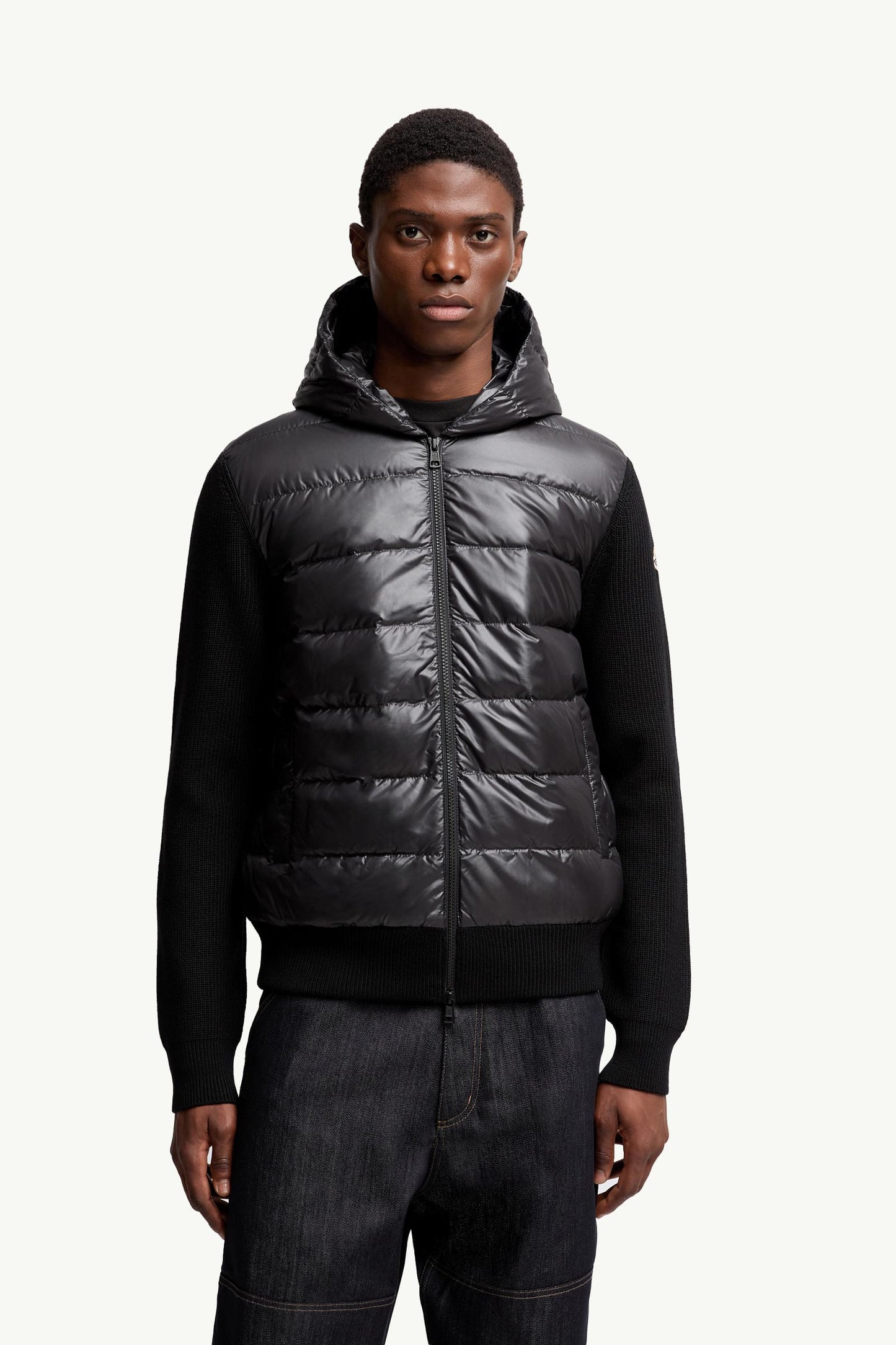 Padded Wool Zip-Up Hoodie