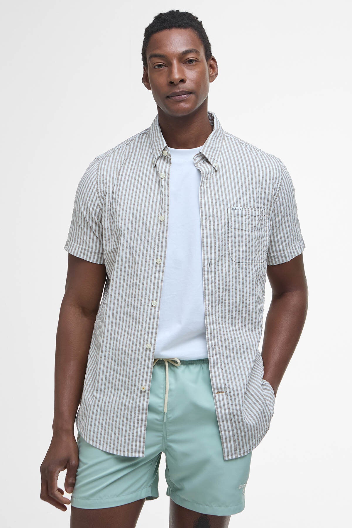 Cresswell Seersucker Regular Short-Sleeved Shirt
