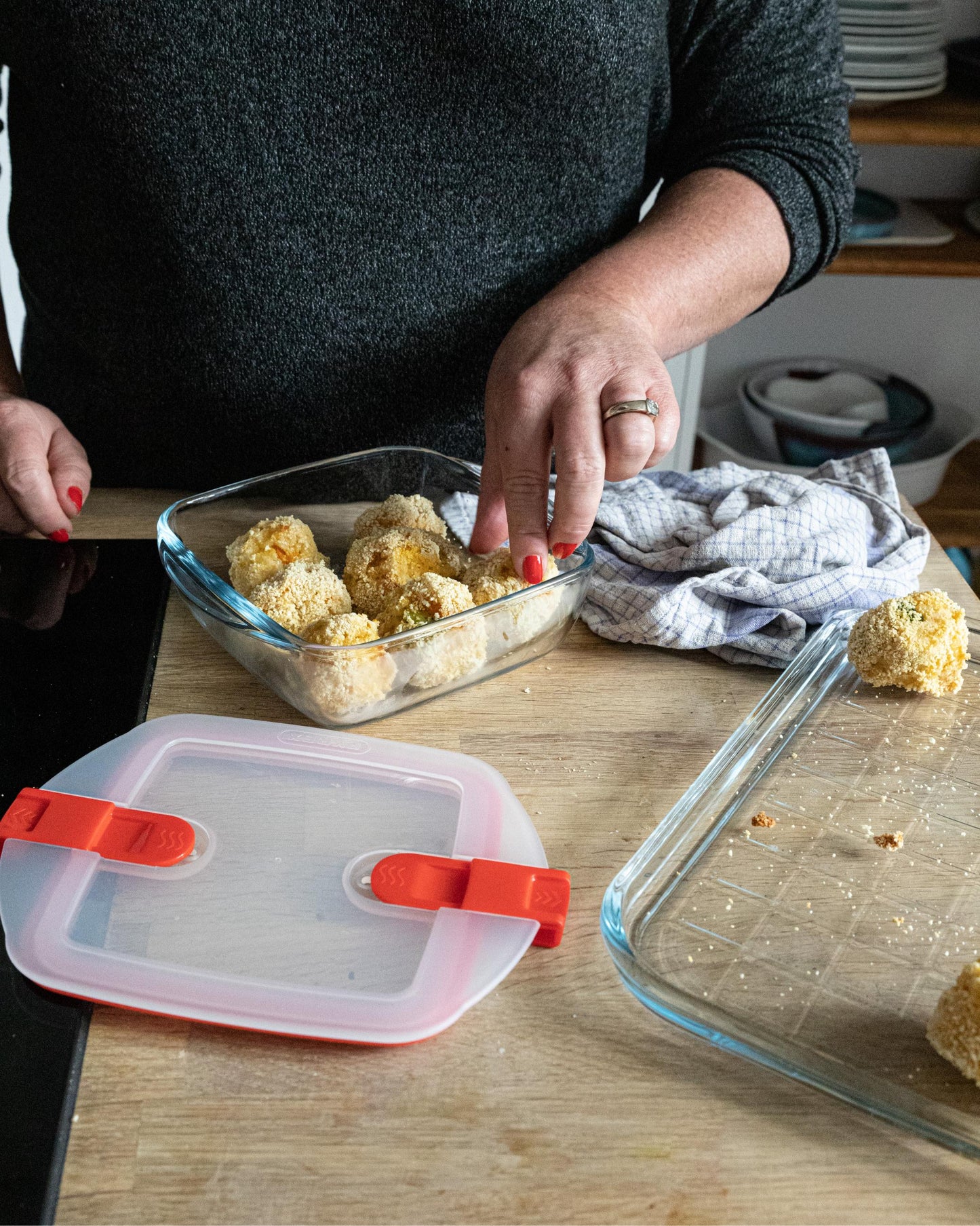 Cook Heat - Set of 5 glass storage tins with steam valve lid