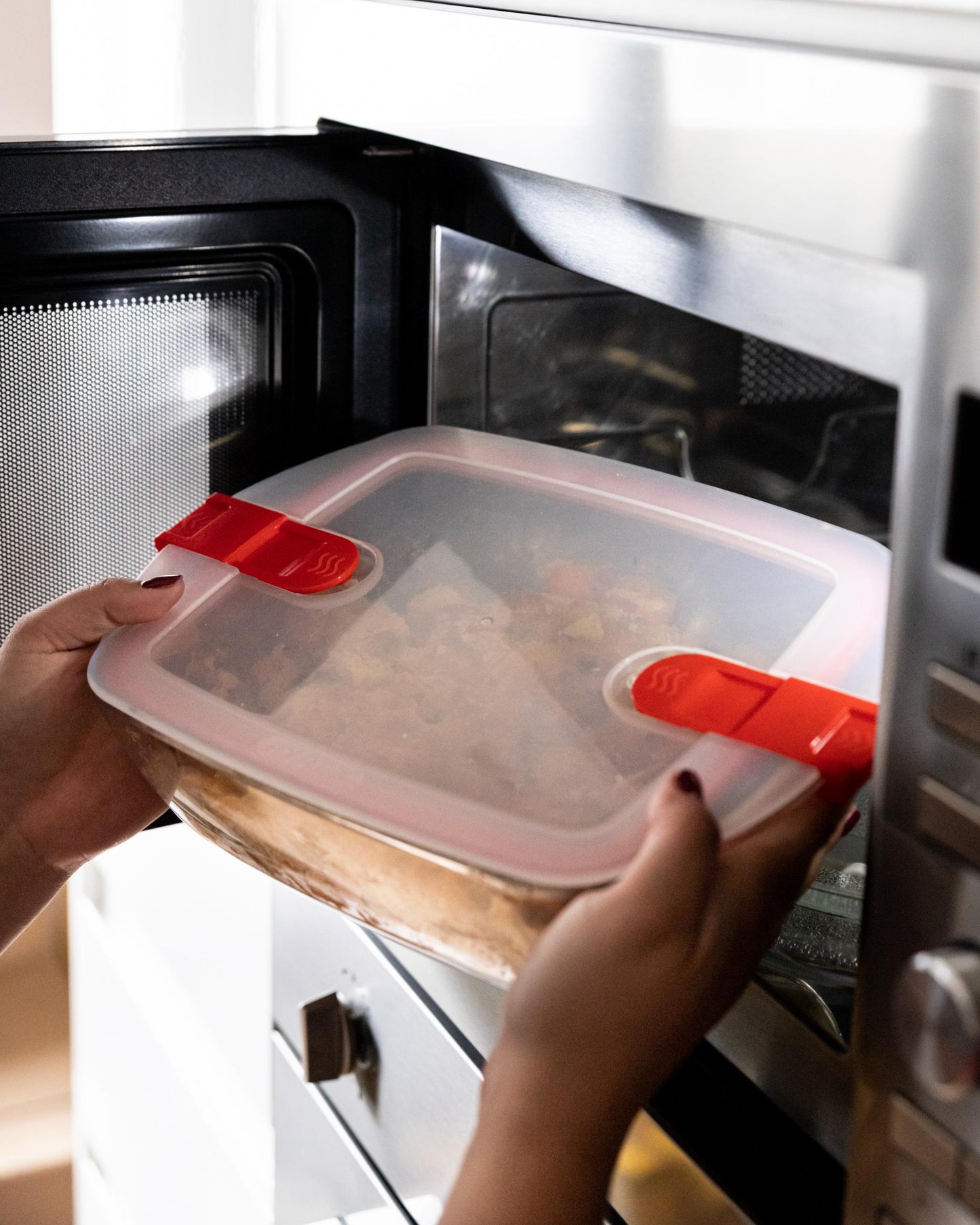 Set of 3 glass lunchboxes with steam valve lid - multi shape -Cook  Heat