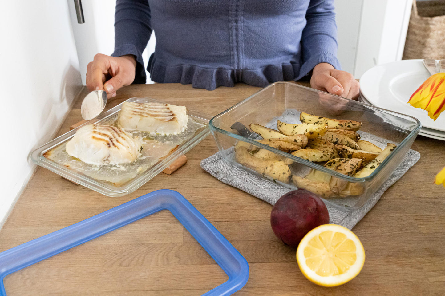 Zero Plastic - Set of 3 Storage Boxes with Rectangular Glass Lids