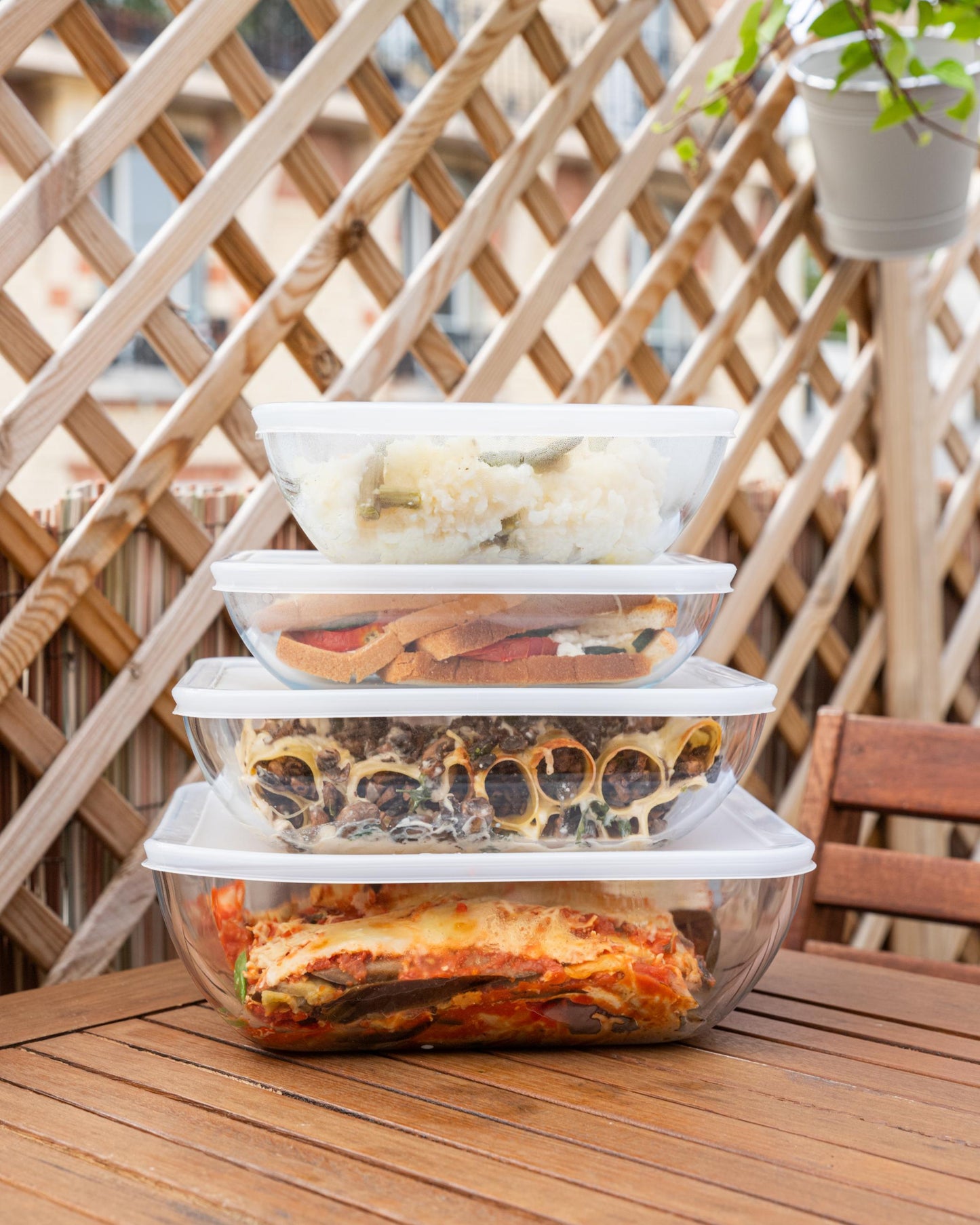 Set of 8 rectangular glass dishes with lids - Cook  Freeze